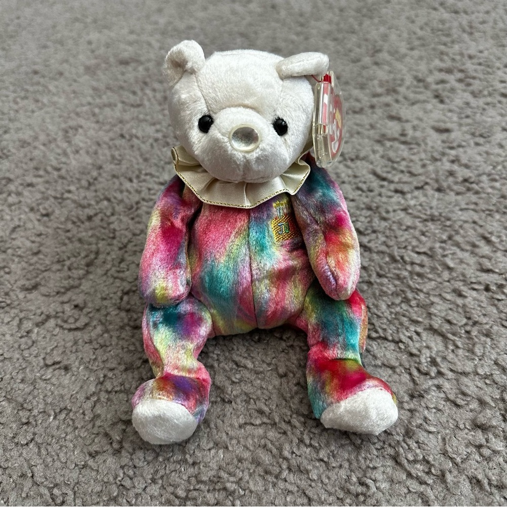 Vintage Ty 2001 The Birthday Beanies Collection June Plush Bear Beanie Baby